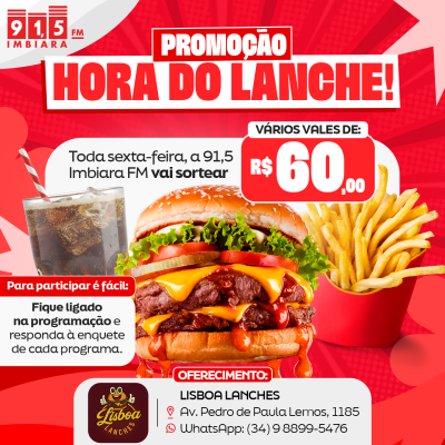 PROMOÇÃO HORA DO LANCHE 